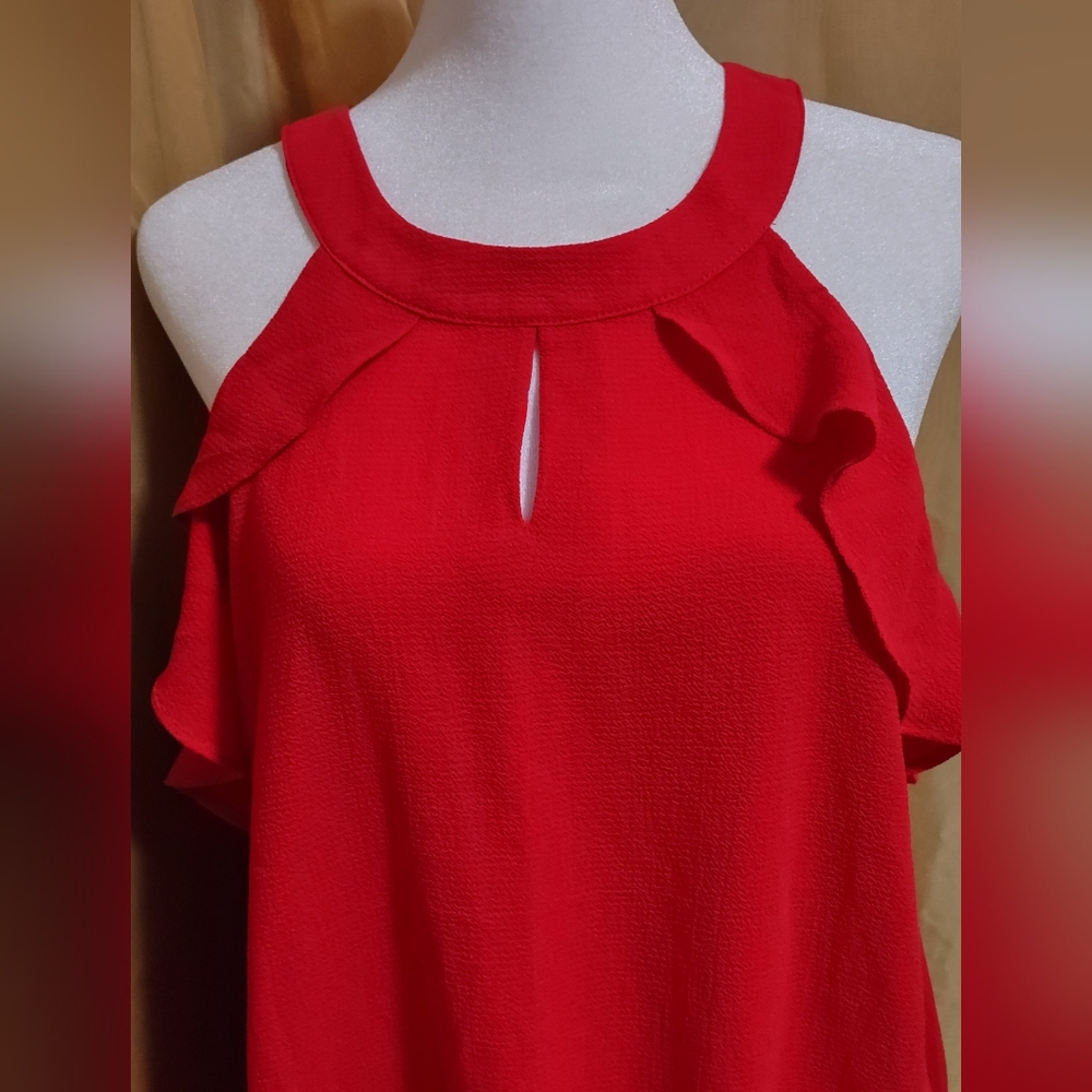 NWOT Women's Altar'd State red ruffle tank